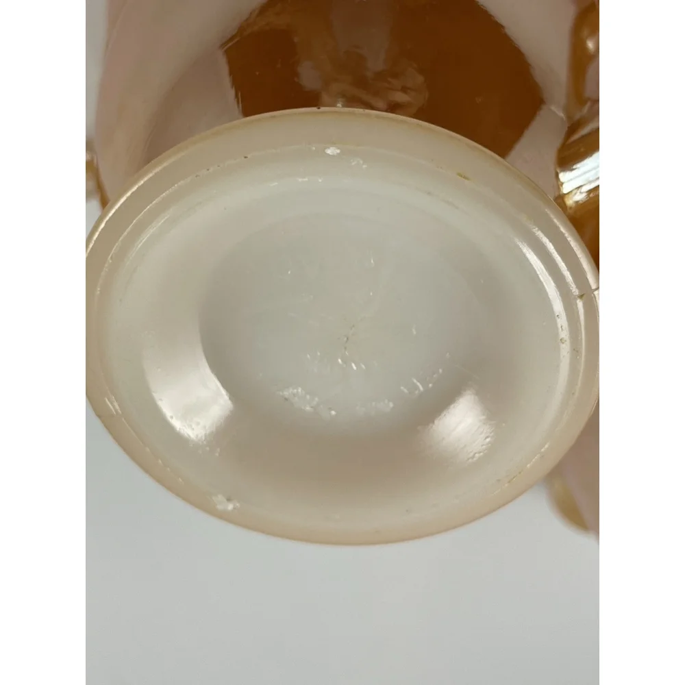 Anchor Hocking Fire King Peach Lustre Sheaves of Wheat Creamer and Sugar bowl
